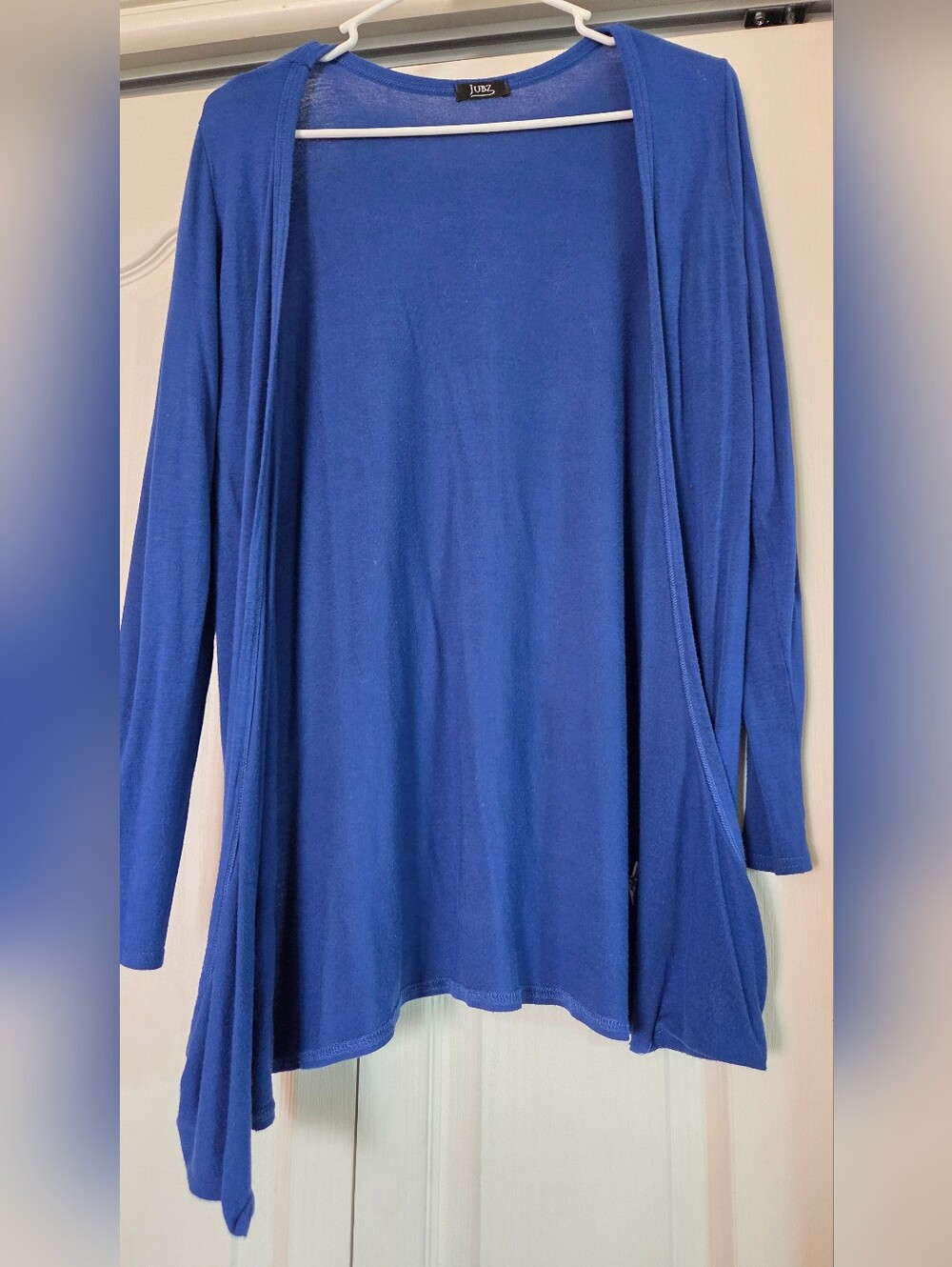 Jubz Royal Blue Draped Open Cardigan